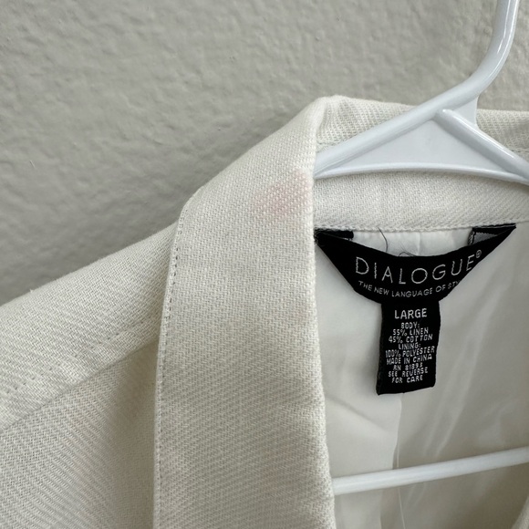 Dialogue Women's White Linen Jacket - Picture 6 of 9